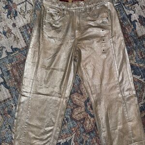 Lucky Brand barrel leg size 2 shiny jeans NWT